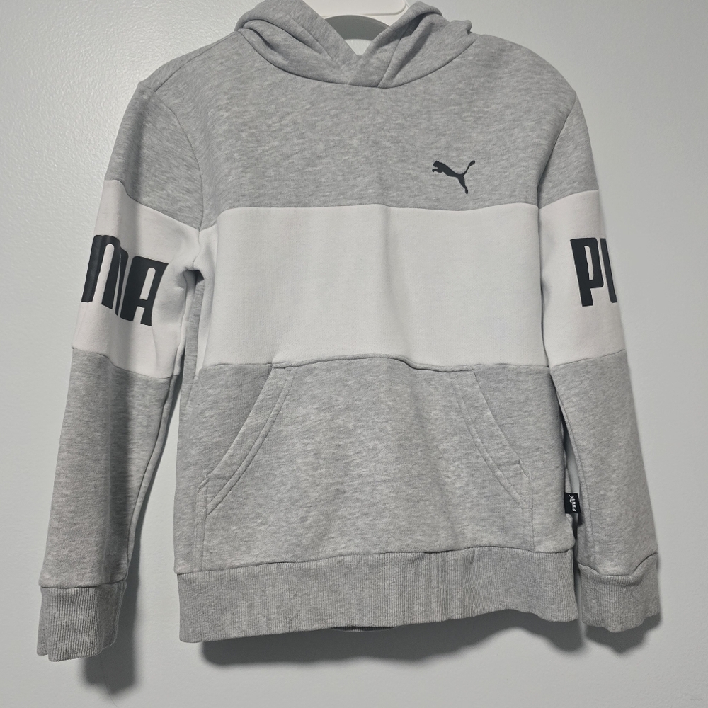 Puma Youth Boy's Size 7-8 Hoodie in Gray and White - Picture 3 of 11